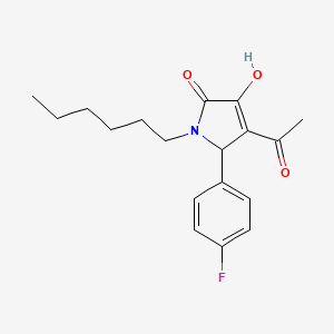 molecular formula C18H22FNO3 B5103470 4-acetyl-5-(4-fluorophenyl)-1-hexyl-3-hydroxy-1,5-dihydro-2H-pyrrol-2-one 