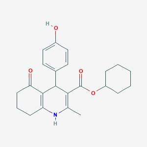 molecular formula C23H27NO4 B5103474 cyclohexyl 4-(4-hydroxyphenyl)-2-methyl-5-oxo-1,4,5,6,7,8-hexahydro-3-quinolinecarboxylate 