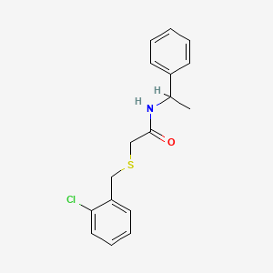 molecular formula C17H18ClNOS B5103501 2-[(2-chlorobenzyl)thio]-N-(1-phenylethyl)acetamide 