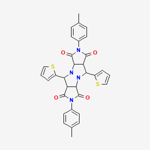 molecular formula C32H26N4O4S2 B5103512 2,7-bis(4-methylphenyl)-5,10-di-2-thienyltetrahydropyrrolo[3,4-c]pyrrolo[3',4':4,5]pyrazolo[1,2-a]pyrazole-1,3,6,8(2H,3aH,5H,7H)-tetrone 