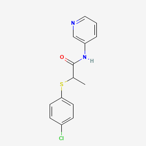 molecular formula C14H13ClN2OS B5103535 2-[(4-chlorophenyl)thio]-N-3-pyridinylpropanamide 