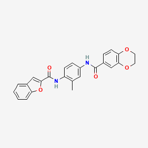 molecular formula C25H20N2O5 B5103551 N-{4-[(1-benzofuran-2-ylcarbonyl)amino]-3-methylphenyl}-2,3-dihydro-1,4-benzodioxine-6-carboxamide 