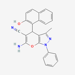 6-amino-4-(2-hydroxy-1-naphthyl)-3-methyl-1-phenyl-1,4-dihydropyrano[2,3-c]pyrazole-5-carbonitrile