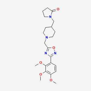 molecular formula C22H30N4O5 B5103575 1-[(1-{[3-(2,3,4-trimethoxyphenyl)-1,2,4-oxadiazol-5-yl]methyl}-4-piperidinyl)methyl]-2-pyrrolidinone 