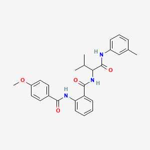 molecular formula C27H29N3O4 B5103590 2-[(4-methoxybenzoyl)amino]-N-(2-methyl-1-{[(3-methylphenyl)amino]carbonyl}propyl)benzamide CAS No. 345237-94-7