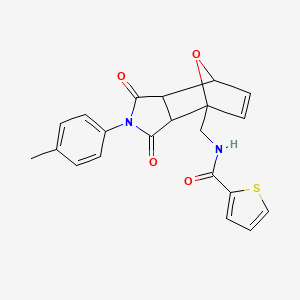 molecular formula C21H18N2O4S B5103598 N-{[4-(4-methylphenyl)-3,5-dioxo-10-oxa-4-azatricyclo[5.2.1.0~2,6~]dec-8-en-1-yl]methyl}-2-thiophenecarboxamide 