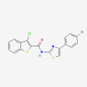 N-[4-(4-bromophenyl)-1,3-thiazol-2-yl]-3-chloro-1-benzothiophene-2-carboxamide