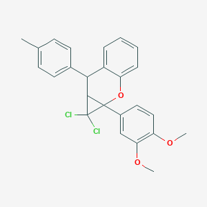 molecular formula C25H22Cl2O3 B5103655 1,1-dichloro-1a-(3,4-dimethoxyphenyl)-7-(4-methylphenyl)-1,1a,7,7a-tetrahydrocyclopropa[b]chromene 