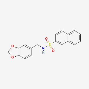 molecular formula C18H15NO4S B5103658 N-(1,3-benzodioxol-5-ylmethyl)-2-naphthalenesulfonamide CAS No. 324068-34-0