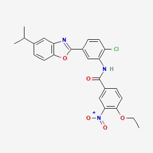 N-[2-chloro-5-(5-isopropyl-1,3-benzoxazol-2-yl)phenyl]-4-ethoxy-3-nitrobenzamide