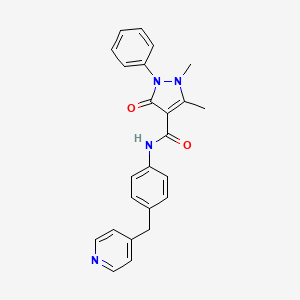 molecular formula C24H22N4O2 B5103677 1,5-dimethyl-3-oxo-2-phenyl-N-[4-(4-pyridinylmethyl)phenyl]-2,3-dihydro-1H-pyrazole-4-carboxamide 
