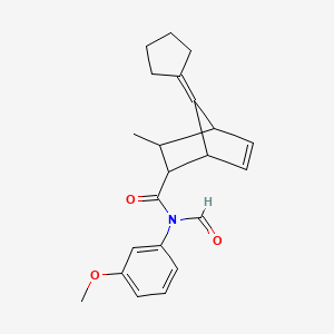 molecular formula C22H25NO3 B5103707 7-cyclopentylidene-N-formyl-N-(3-methoxyphenyl)-3-methylbicyclo[2.2.1]hept-5-ene-2-carboxamide 