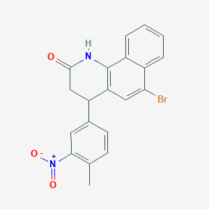 molecular formula C20H15BrN2O3 B5103709 6-bromo-4-(4-methyl-3-nitrophenyl)-3,4-dihydrobenzo[h]quinolin-2(1H)-one 