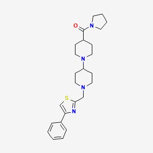 molecular formula C25H34N4OS B5103725 1'-[(4-phenyl-1,3-thiazol-2-yl)methyl]-4-(1-pyrrolidinylcarbonyl)-1,4'-bipiperidine 