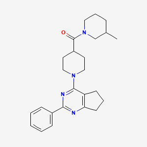 molecular formula C25H32N4O B5103754 4-{4-[(3-methyl-1-piperidinyl)carbonyl]-1-piperidinyl}-2-phenyl-6,7-dihydro-5H-cyclopenta[d]pyrimidine 