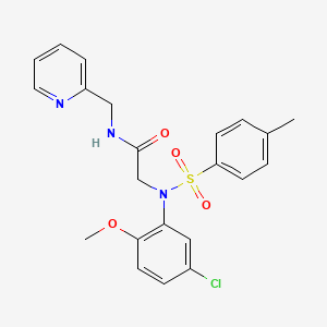 molecular formula C22H22ClN3O4S B5103762 N~2~-(5-chloro-2-methoxyphenyl)-N~2~-[(4-methylphenyl)sulfonyl]-N~1~-(2-pyridinylmethyl)glycinamide 