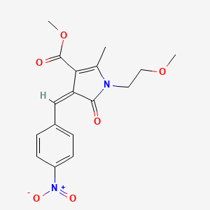 molecular formula C17H18N2O6 B5103785 methyl 1-(2-methoxyethyl)-2-methyl-4-(4-nitrobenzylidene)-5-oxo-4,5-dihydro-1H-pyrrole-3-carboxylate 