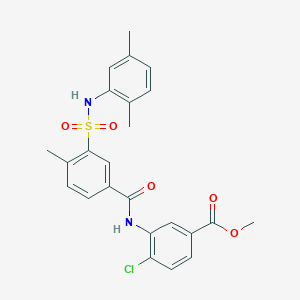 molecular formula C24H23ClN2O5S B5103797 methyl 4-chloro-3-[(3-{[(2,5-dimethylphenyl)amino]sulfonyl}-4-methylbenzoyl)amino]benzoate 