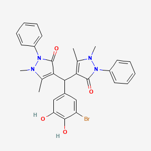 molecular formula C29H27BrN4O4 B5103827 4,4'-[(3-bromo-4,5-dihydroxyphenyl)methylene]bis(1,5-dimethyl-2-phenyl-1,2-dihydro-3H-pyrazol-3-one) 