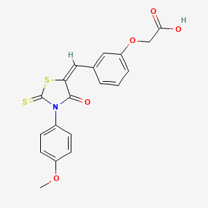 (3-{[3-(4-methoxyphenyl)-4-oxo-2-thioxo-1,3-thiazolidin-5-ylidene]methyl}phenoxy)acetic acid