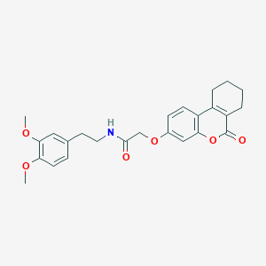 molecular formula C25H27NO6 B5103855 N-[2-(3,4-dimethoxyphenyl)ethyl]-2-[(6-oxo-7,8,9,10-tetrahydro-6H-benzo[c]chromen-3-yl)oxy]acetamide 