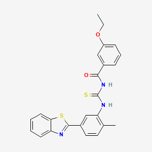 molecular formula C24H21N3O2S2 B5103863 N-({[5-(1,3-benzothiazol-2-yl)-2-methylphenyl]amino}carbonothioyl)-3-ethoxybenzamide 