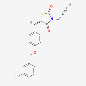 molecular formula C20H14FNO3S B5103866 5-{4-[(3-fluorobenzyl)oxy]benzylidene}-3-(2-propyn-1-yl)-1,3-thiazolidine-2,4-dione 