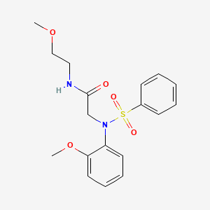 molecular formula C18H22N2O5S B5103891 N~1~-(2-methoxyethyl)-N~2~-(2-methoxyphenyl)-N~2~-(phenylsulfonyl)glycinamide CAS No. 425608-87-3