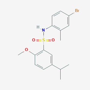 molecular formula C17H20BrNO3S B5103903 N-(4-bromo-2-methylphenyl)-5-isopropyl-2-methoxybenzenesulfonamide 