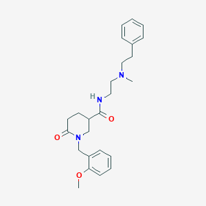 1-(2-methoxybenzyl)-N-{2-[methyl(2-phenylethyl)amino]ethyl}-6-oxo-3-piperidinecarboxamide
