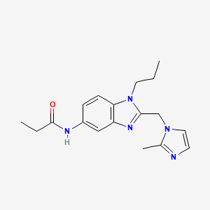 molecular formula C18H23N5O B5103944 N-{2-[(2-methyl-1H-imidazol-1-yl)methyl]-1-propyl-1H-benzimidazol-5-yl}propanamide 