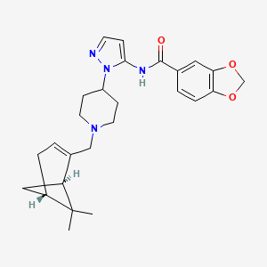 molecular formula C26H32N4O3 B5103974 N-[1-(1-{[(1R,5S)-6,6-dimethylbicyclo[3.1.1]hept-2-en-2-yl]methyl}-4-piperidinyl)-1H-pyrazol-5-yl]-1,3-benzodioxole-5-carboxamide 
