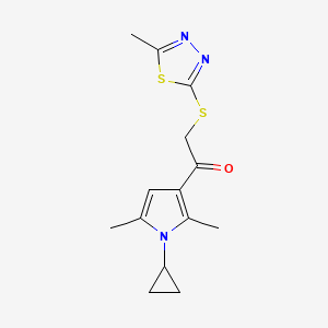 1-(1-cyclopropyl-2,5-dimethyl-1H-pyrrol-3-yl)-2-[(5-methyl-1,3,4-thiadiazol-2-yl)thio]ethanone