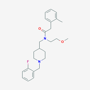 molecular formula C25H33FN2O2 B5104003 N-{[1-(2-fluorobenzyl)-4-piperidinyl]methyl}-N-(2-methoxyethyl)-2-(2-methylphenyl)acetamide 