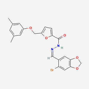 N'-[(6-bromo-1,3-benzodioxol-5-yl)methylene]-5-[(3,5-dimethylphenoxy)methyl]-2-furohydrazide