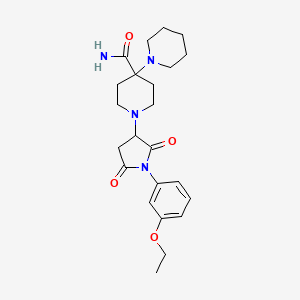 molecular formula C23H32N4O4 B5104037 1'-[1-(3-ethoxyphenyl)-2,5-dioxo-3-pyrrolidinyl]-1,4'-bipiperidine-4'-carboxamide 