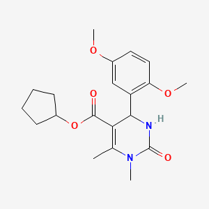 cyclopentyl 4-(2,5-dimethoxyphenyl)-1,6-dimethyl-2-oxo-1,2,3,4-tetrahydro-5-pyrimidinecarboxylate