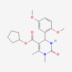 molecular formula C20H26N2O5 B5104048 cyclopentyl 4-(2,5-dimethoxyphenyl)-1,6-dimethyl-2-oxo-1,2,3,4-tetrahydro-5-pyrimidinecarboxylate 