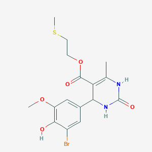 2-(methylthio)ethyl 4-(3-bromo-4-hydroxy-5-methoxyphenyl)-6-methyl-2-oxo-1,2,3,4-tetrahydro-5-pyrimidinecarboxylate