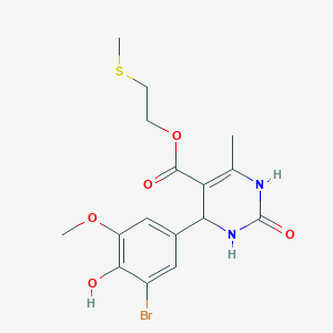 molecular formula C16H19BrN2O5S B5104063 2-(methylthio)ethyl 4-(3-bromo-4-hydroxy-5-methoxyphenyl)-6-methyl-2-oxo-1,2,3,4-tetrahydro-5-pyrimidinecarboxylate 