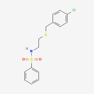 molecular formula C15H16ClNO2S2 B5104114 N-{2-[(4-chlorobenzyl)thio]ethyl}benzenesulfonamide 