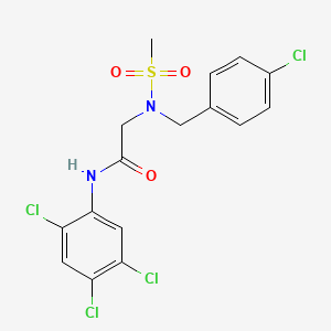 molecular formula C16H14Cl4N2O3S B5104116 N~2~-(4-chlorobenzyl)-N~2~-(methylsulfonyl)-N~1~-(2,4,5-trichlorophenyl)glycinamide 