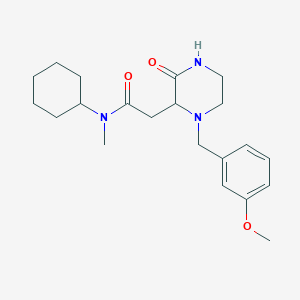 molecular formula C21H31N3O3 B5104132 N-cyclohexyl-2-[1-(3-methoxybenzyl)-3-oxo-2-piperazinyl]-N-methylacetamide 