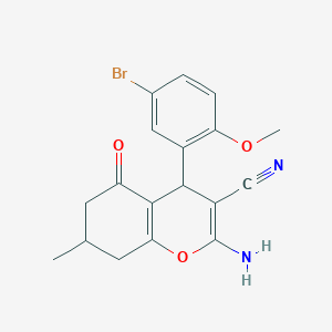 molecular formula C18H17BrN2O3 B5104162 2-amino-4-(5-bromo-2-methoxyphenyl)-7-methyl-5-oxo-5,6,7,8-tetrahydro-4H-chromene-3-carbonitrile 