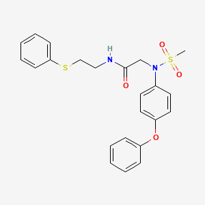 molecular formula C23H24N2O4S2 B5104171 N~2~-(methylsulfonyl)-N~2~-(4-phenoxyphenyl)-N~1~-[2-(phenylthio)ethyl]glycinamide 