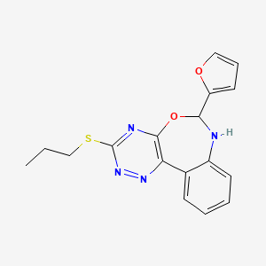 molecular formula C17H16N4O2S B5104190 6-(2-furyl)-3-(propylthio)-6,7-dihydro[1,2,4]triazino[5,6-d][3,1]benzoxazepine 