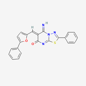 5-imino-2-phenyl-6-[(5-phenyl-2-furyl)methylene]-5,6-dihydro-7H-[1,3,4]thiadiazolo[3,2-a]pyrimidin-7-one