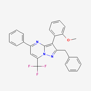 molecular formula C27H20F3N3O B5104240 2-benzyl-3-(2-methoxyphenyl)-5-phenyl-7-(trifluoromethyl)pyrazolo[1,5-a]pyrimidine 