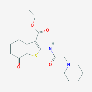 B510425 Ethyl 7-oxo-2-[(piperidin-1-ylacetyl)amino]-4,5,6,7-tetrahydro-1-benzothiophene-3-carboxylate CAS No. 299962-42-8