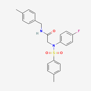 molecular formula C23H23FN2O3S B5104256 N~2~-(4-fluorophenyl)-N~1~-(4-methylbenzyl)-N~2~-[(4-methylphenyl)sulfonyl]glycinamide 